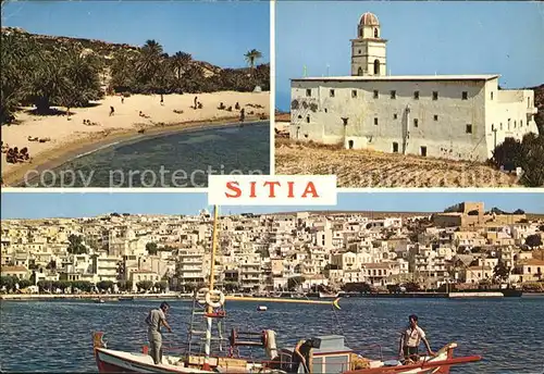 Sitia Strand Kirche Fischer Kat. Insel Kreta
