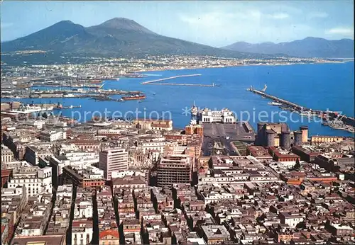 Napoli Neapel Panorama und Hafen Kat. Napoli