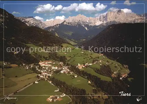 Tiers Dolomiten mit Rosengarten Fliegeraufnahme Kat. Italien