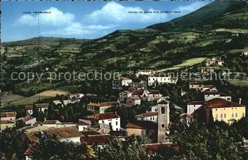 Colli Euganei Arqua Petrarca Panorama verso la casa del Poeta Kat. Italien