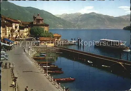 Cannobio Lago Maggiore Uferstrasse Bootsanleger Kat. Italien