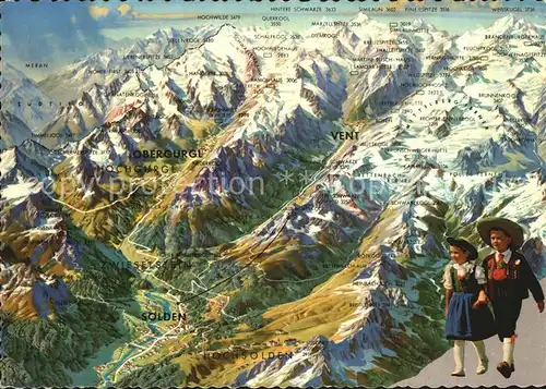 Obergurgl Soelden Tirol Panorama vom Inner oetztal  Kat. Soelden oetztal