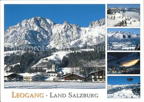 Leogang Panorama Wintersportplatz Skigebiet Bergbahn Alpen Kat. Leogang