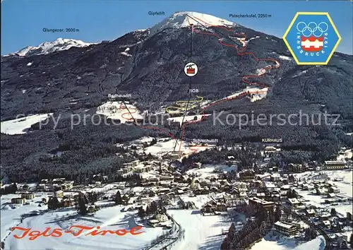Igls Tirol Skipistenkarte Patscherkofel Kat. Innsbruck