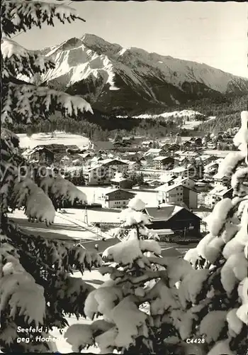 Seefeld Tirol Panorama gegen Hocheder Winterlandschaft Kat. Seefeld in Tirol