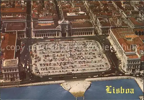 Lisboa Praca do Comercio Black Horse Square aerial view Kat. Portugal