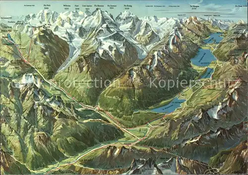 Engadin GR Panoramakarte Kat. St Moritz