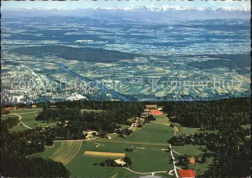 Magglingen Eidgen Sportschule Magglingen mit Alpenpanorama Fliegeraufnahme Kat. Magglingen