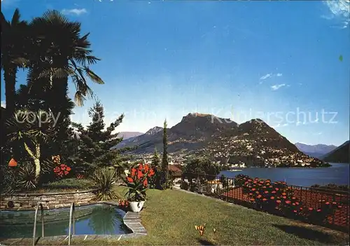 Lugano Lago di Lugano mit Monte Bre