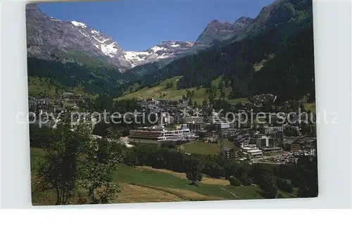 Leukerbad mit Balmhorn Gizzifurgge Majinghorn Kat. Loeche les Bains