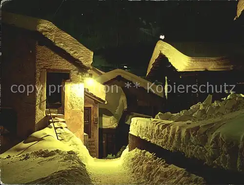 Grimentz Winternacht im Bergdorf Kat. Grimentz