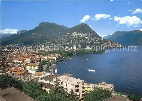 Lugano Lago di Lugano Fliegeraufnahme