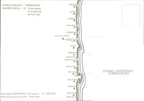 Tarragona Costa Dorada Santes Creus Luftaufnahme Kat. Costa Dorada Spanien
