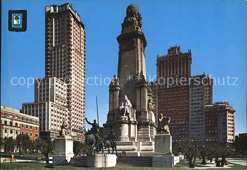 Madrid Spain Plaza de Espana Monumento a Cervantes Kat. Madrid