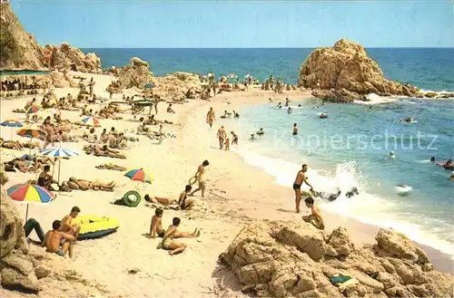 Calella Playa de la Roca Grossa Strand Felsen Kat. Barcelona