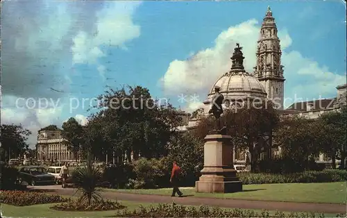 Cardiff Wales The City Hall From Gorsedd Gardens Kat. Cardiff