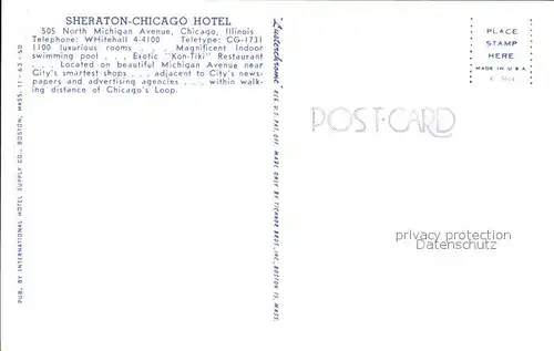 Chicago Illinois Sheraton Chicago Hotel Kat. Chicago