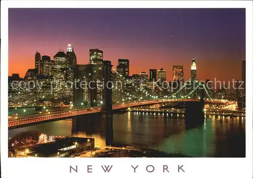 New York City Brooklyn Bridge and Downtown Manhattan