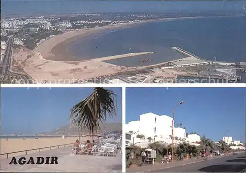 Agadir Fliegeraufnahme Strandcafe Dorfmotiv Kat. Agadir