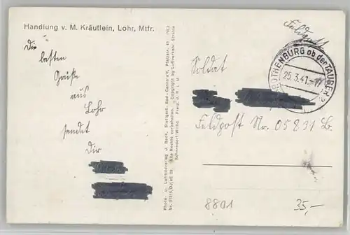 Lohr Main Lohr Mittelfranken Fliegeraufnahme Feldpost x 1941 / Lohr a.Main /Main-Spessart LKR
