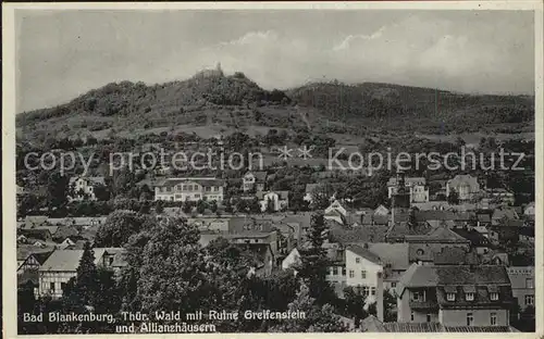 Bad Blankenburg Ruine Greifenstein mit Allianzhaeusern Kat. Bad Blankenburg