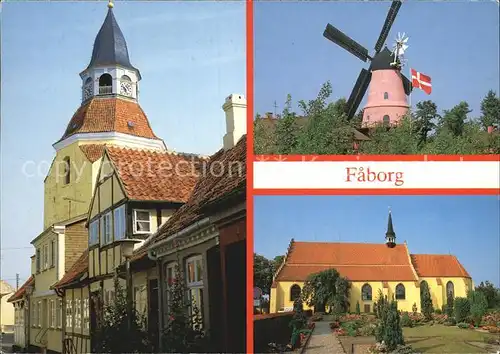 Faborg Kirche Windmuehle Kat. Daenemark