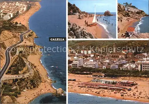 Calella Fliegeraufnahme Strand und Bucht Kat. Barcelona