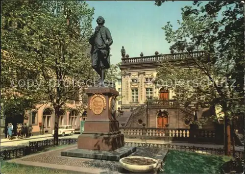 Leipzig Am Naschmarkt Goethe Denkmal Alte Handelsboerse Kat. Leipzig