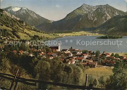 Schliersee mit Brecherspitz und Jaegerkamp Kat. Schliersee