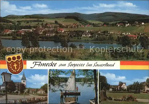 Amecke Sorpesee Kirche Panorama Kat. Sundern (Sauerland)