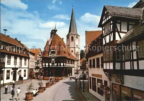 Michelstadt Marktplatz historisches Rathaus Kat. Michelstadt