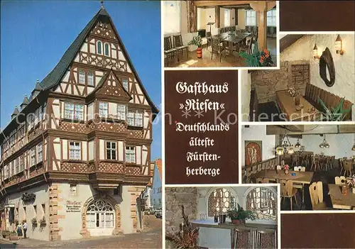 Miltenberg Main Gasthaus Riese Fuerstenherberge Kat. Miltenberg