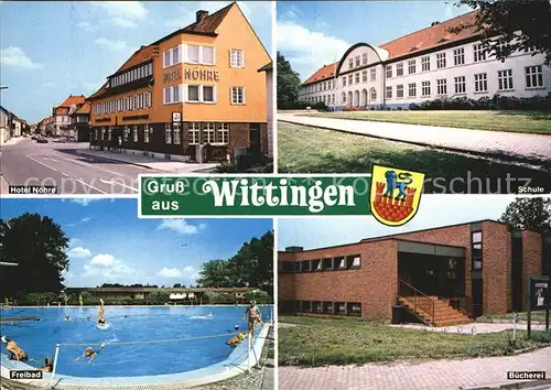 Wittingen Niedersachsen Hotel Noehre Schule Freibad Buecherei Kat. Wittingen