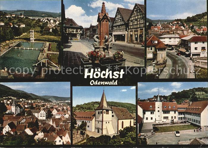 Hoechst Odenwald Stadtansichten Kirche Schloss Kat. Hoechst i. Odw. Nr