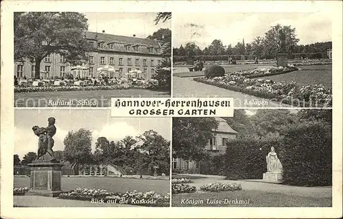 Herrenhausen Hannover Schloss Kaskade Anlagen Koenigin Luise Denkmal  Kat. Hannover
