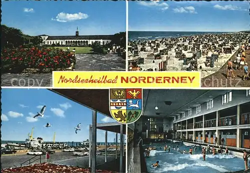 Norderney Nordseebad Hallenbad Moewe Faehre Strand  Kat. Norderney