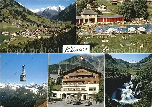 Klosters GR Silvretta Schwimmbad Luftseilbahn Hotel Alpina  Kat. Klosters