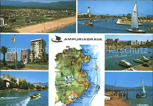 Ampuriabrava Strand Landkarte Hotel Kat. Costa Brava