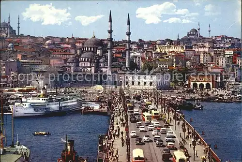 Istanbul Constantinopel Galata Bruecke neue Moschee  Kat. Istanbul