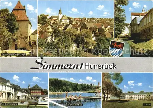 Simmern Hunsrueck Schinderhannes Turm Simmerbach Schule Schlossplatz Kat. Simmern  Hunsrueck