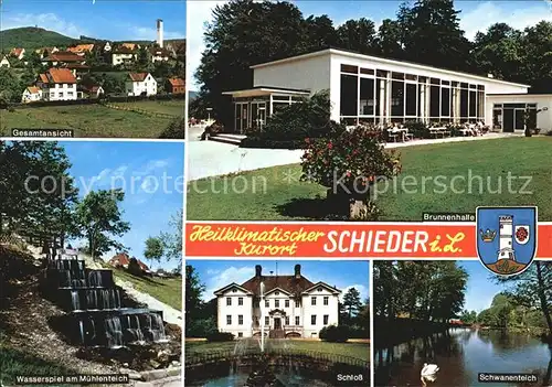 Schieder Schwalenberg Wasserspiel am Muehlenteich Schloss Schwanenteich Brunnenhalle Kat. Schieder Schwalenberg