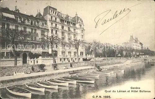Geneve GE Quai du Leman et Hotel Bellevue Kat. Geneve