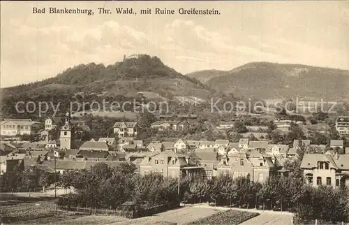 Bad Blankenburg Panorama mit Ruine Greifenstein Kat. Bad Blankenburg