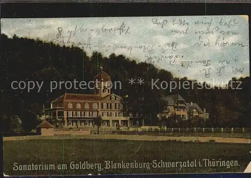 Bad Blankenburg Sanatorium am Goldberg Kat. Bad Blankenburg
