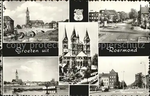 Roermond Steinbruecke mit Kathedrale Zwartbroek Plein Haven  Kat. Roermond