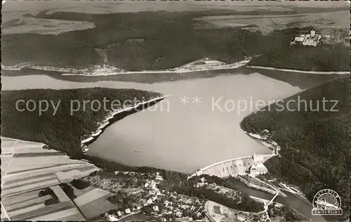 Edersee Fliegeraufnahme mit Tasperre Kat. Edertal