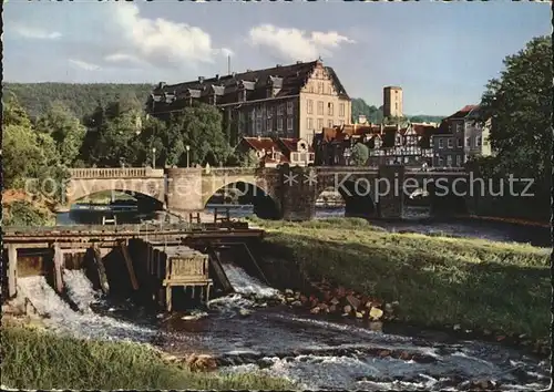 Hann. Muenden Alte Werrabruecke und Welfenschloss Kat. Hann. Muenden