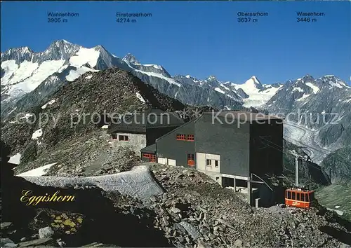 Eggishorn Bargstation mit Fieschergletscher Kat. Eggishorn