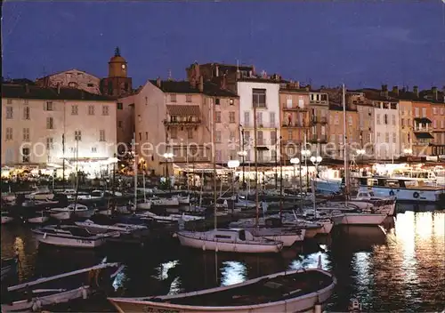 Saint Tropez Var La tombee de la nuit Quais Kat. Saint Tropez