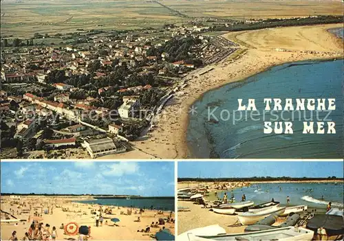 La Tranche sur Mer Fliegeraufnahme Strand Boote Kat. La Tranche sur Mer